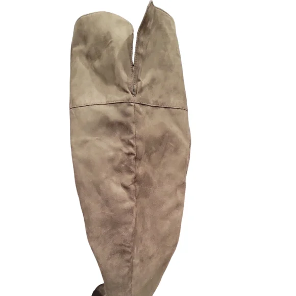 Charlotte Russe Brown Faux Suede Thigh High Heeled Boots Size 8 - Picture 7 of 9